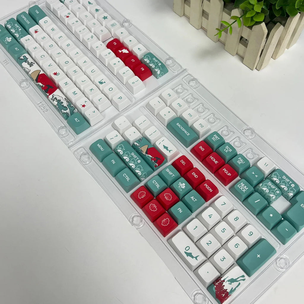Teclas XDA/OEM PBT, teclas coreanas/rusas/inglés/árabes, teclas con temática de mar de Coral, teclas para teclado mecánico ISO Mx Switch