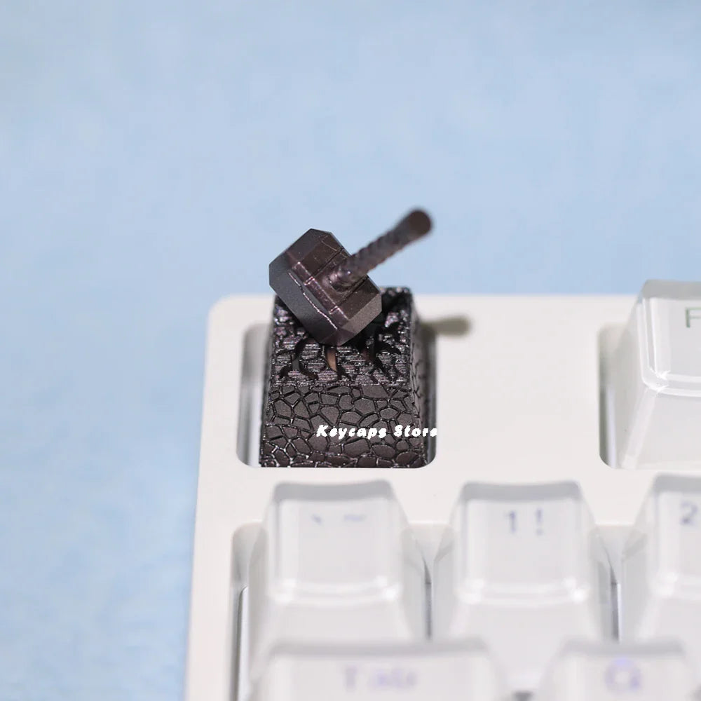 Näppäinsuojat 2In1 Hartsi Thor Hammer MX Switchille Mekaaninen Classic Retro Läpinäkyvä avainsuojus Esc-painike Henkilökohtaiset näppäinsuojukset