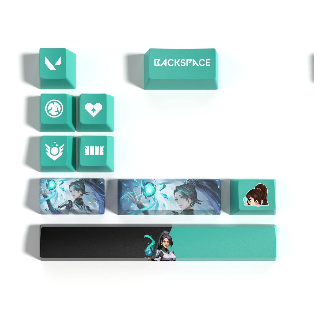 Teclas Valorant salvia perfil OEM 10 teclas PBT tinte sub teclas