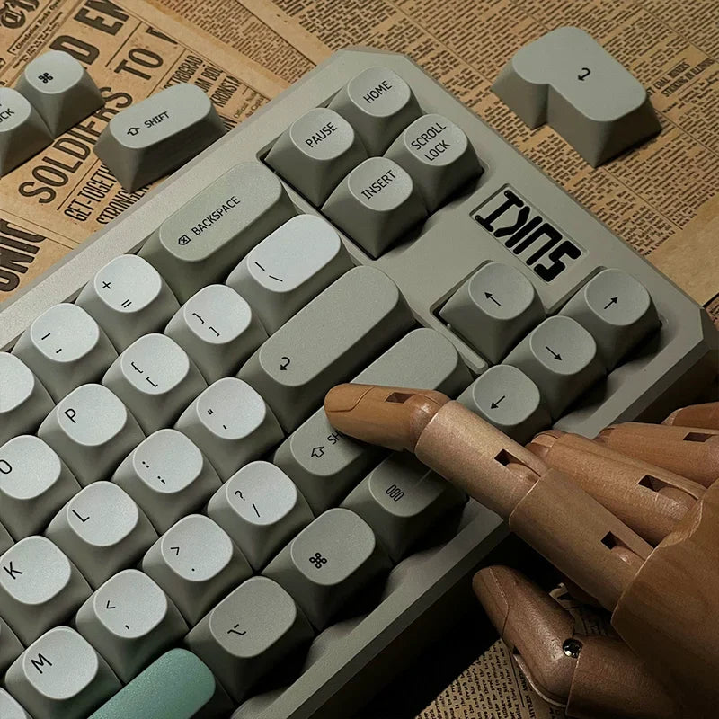 Idobao Retro MA taustiņu vāciņi MAC tastatūras vāciņam PBT oriģinālais dizains mehāniskajai tastatūrai Cherry MX slēdži Vienkāršoti taustiņu vāciņi