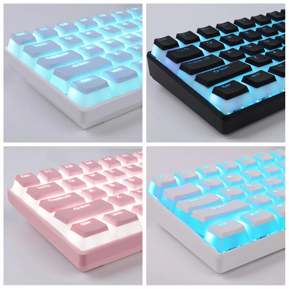 129 touches Pudding Keycap OEM ABS ensemble clé capuchon ergonomique mignon clé capuchon rétro-éclairé pour Mx profil mécanique clavier Kit Keycaps