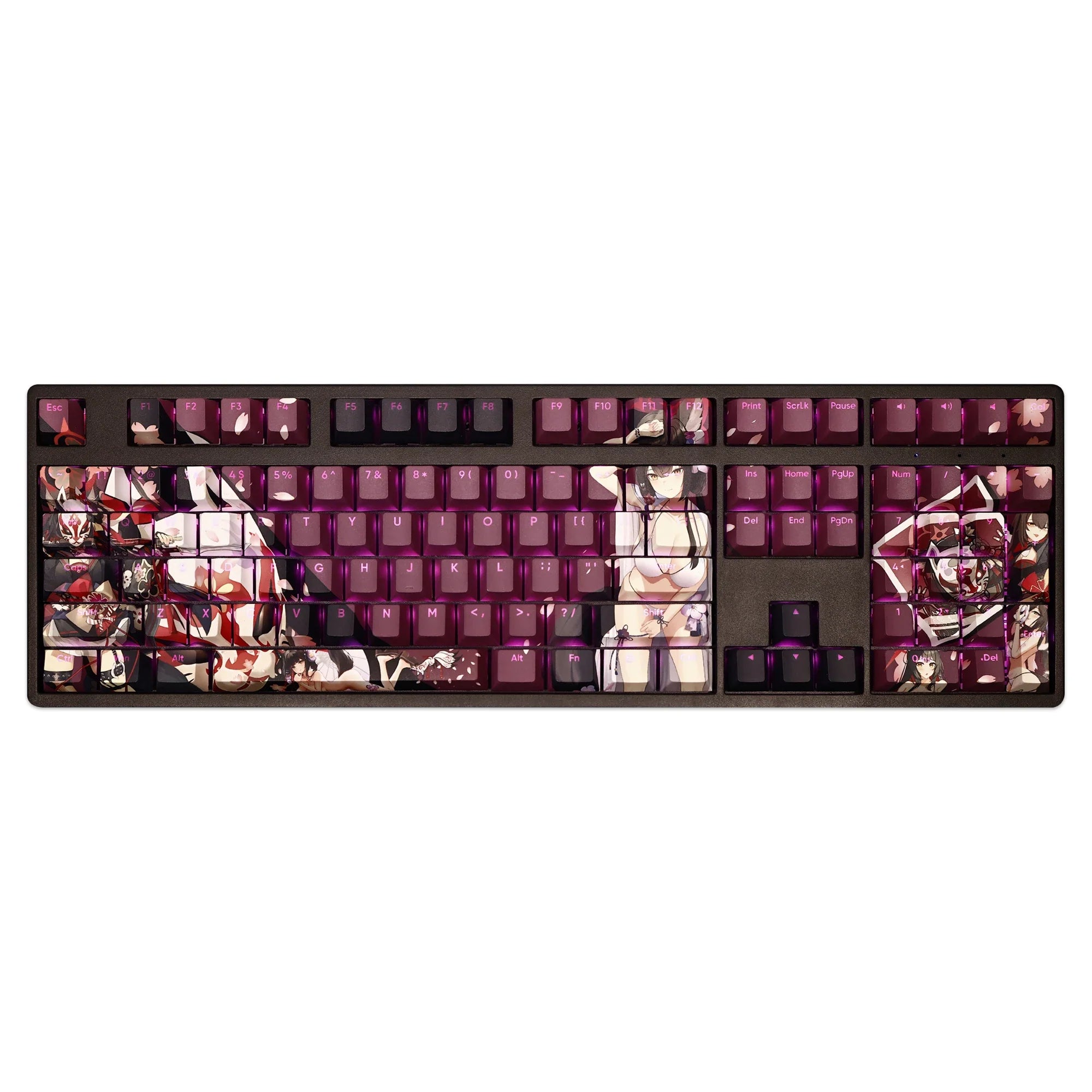 108 touches/ensemble bleu archives Kosaka Wakamo Keycap PBT colorant sous-lit rétro-éclairé Keycaps Anime jeu touches casquettes pour ANSI 61 87 104 108