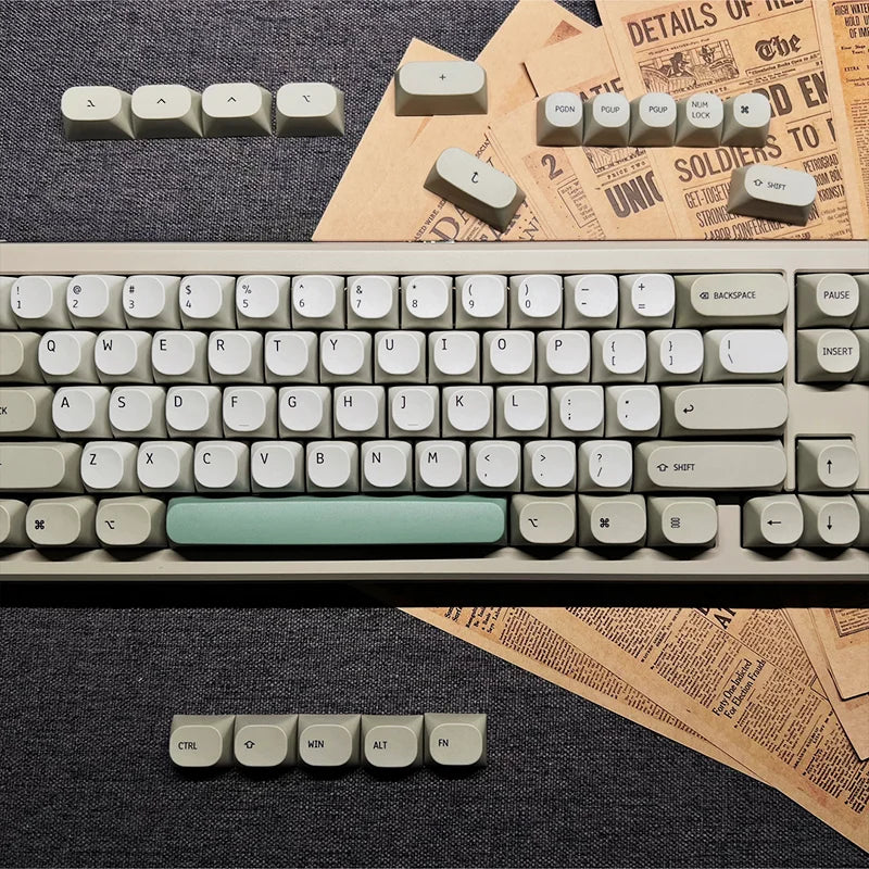 Idobao Retro MA taustiņu vāciņi MAC tastatūras vāciņam PBT oriģinālais dizains mehāniskajai tastatūrai Cherry MX slēdži Vienkāršoti taustiņu vāciņi