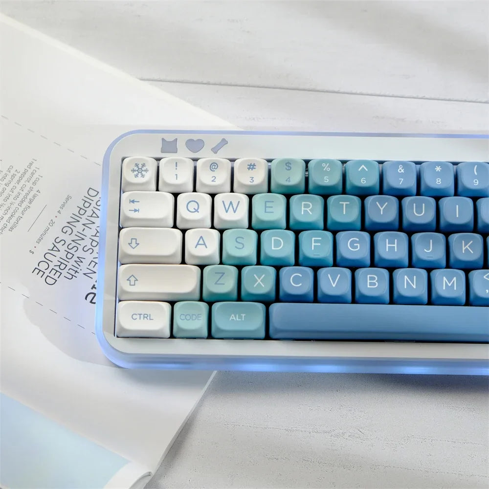 Capuchons de touches de clavier en PBT Snow Monster, 129 touches, profil MOA, par Sublimation, pour clavier mécanique de jeu, interrupteur MX, capuchons de touches MOA