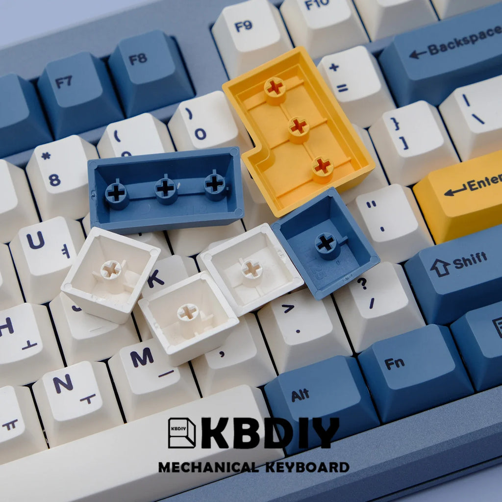 KBDiy 145 teclas/juego PBT teclas amarillas albaricoque teclas de perfil de cereza coreana para teclado mecánico 7U DIY personalizado para GMK67 GMK75