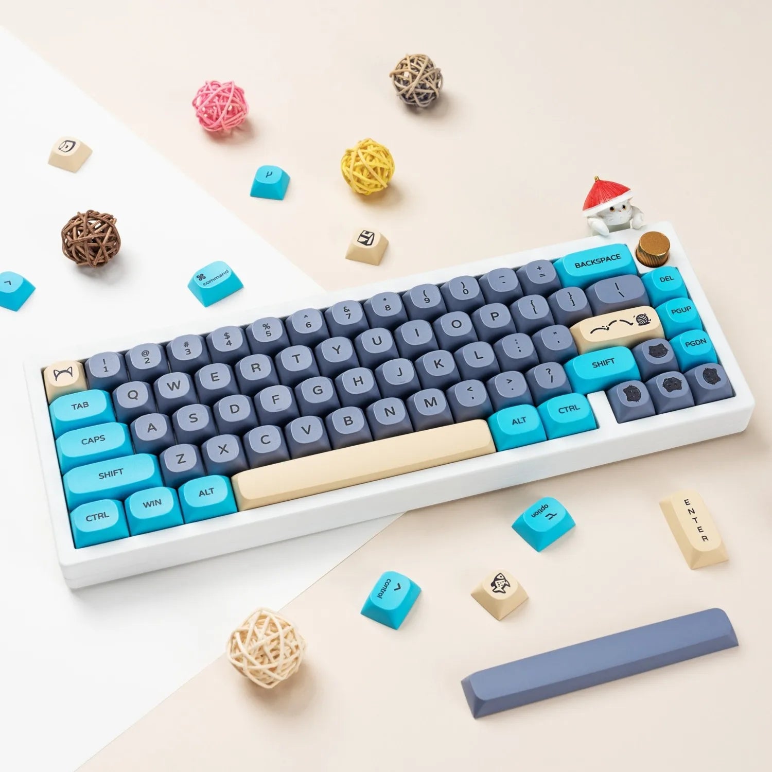 126 taustiņu MA profila tastatūras taustiņi Blue Cat PBT termiskās sublimācijas mehāniskā tastatūra Cherry MX tastatūras vāciņš