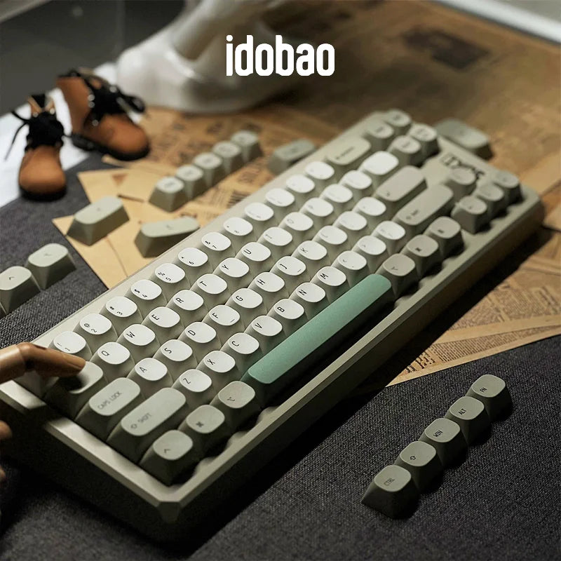 Idobao Retro MA taustiņu vāciņi MAC tastatūras vāciņam PBT oriģinālais dizains mehāniskajai tastatūrai Cherry MX slēdži Vienkāršoti taustiņu vāciņi