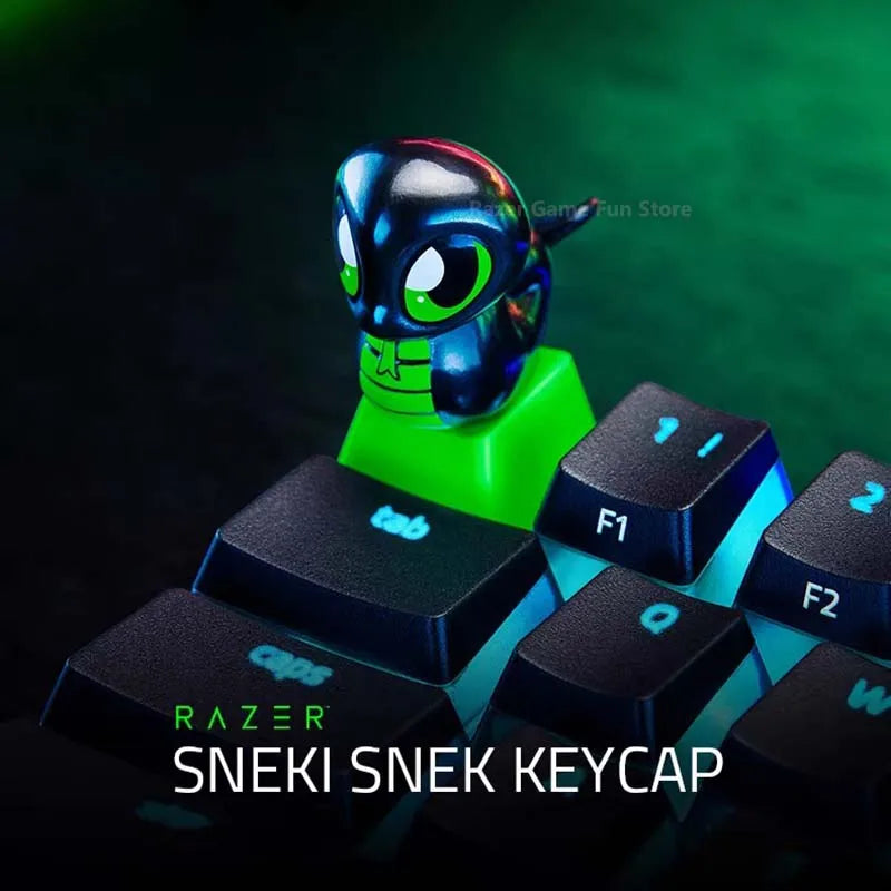 Razer Sneki Snek Keycap Söpö Companion Keyboard-lisävaruste, joka on valmistettu ABS:stä ja PVC:stä Sopii kaikkiin Razerin mekaanisiin ja optisiin näppäimistöihin